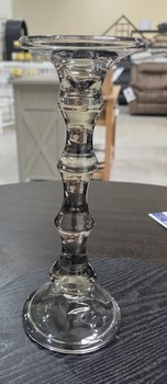 Smoke Glass Candle Holder / Large