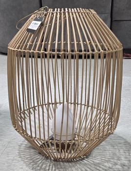 Barbara King 18" Rattan Lantern w/ Tiki Flame & Remote