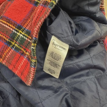 FW23 Supreme Tartan Flannel Hooded Shirt 'Red' • Pre-Owned [5724] - view 6