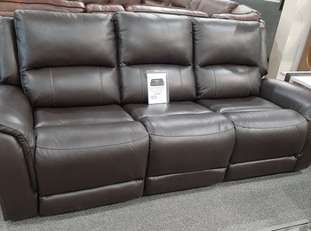 Madras Espresso Top Grain Leather Power Reclining Sofa