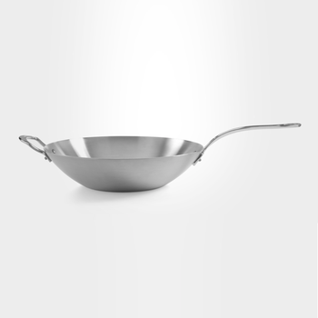 SAMUEL GROVES TRI PLY STAINLESS STEEL WOK - 32CM - SATIN FINISH