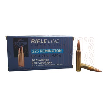 PPU .223 Rem 75gr HP BT 20 Rounds