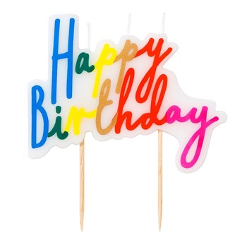 LARGE HAPPY BIRTHDAY RAINBOW  CANDLE