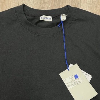 Burberry  Logo Embroidered Cotton Tee Black • Brand New [2648] - view 2