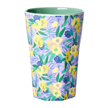 FANCY PANSY PRINT TALL MELAMINE CUP