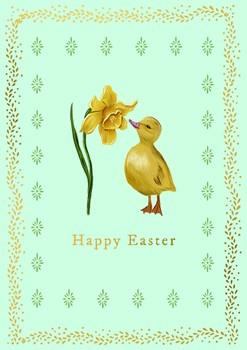 The Art File - Duckling & Daffodil Card - AFE78SA