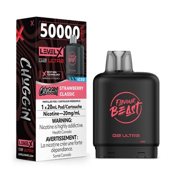 Level X Flavour Beast Chuggin' G2 Ultra 50K Pod - Strawberry Classic Iced