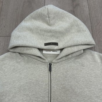 Fear of God Essentials Full Zip Hoodie 'Heather Stone' • Pre-Owned [9784] - view 2