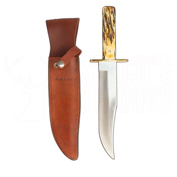 Bear & Son Cutlery Bowie Indian Stag 14 3/8" with Sheath