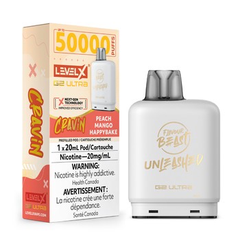 Level X Flavour Beast Cravin' G2 Ultra 50K Pod - Peach Mango Happybake