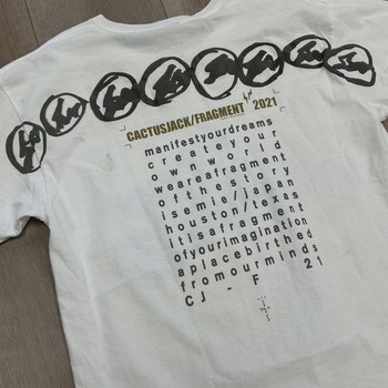 Travis Scott x Fragment Manifest T-Shirt 'Cream • Pre-Owned [7511] - view 3