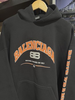Balenciaga Graphic Print Logo Hoodie Black (2) • Brand New [2013] - view 2