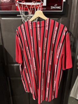 Supreme Jacquard Logo Baseball Jersey Red - view 2
