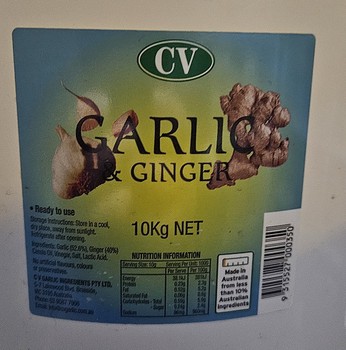 K Garlic and Ginger 10kg CV