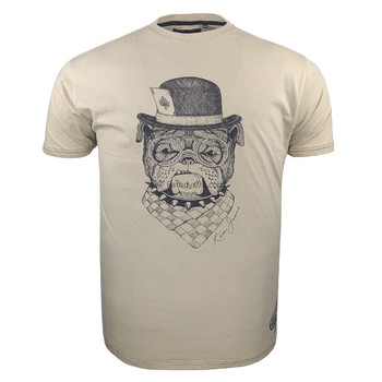 Kam Bulldog Print T-Shirt - KBS 5794 - Stone
