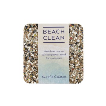 BEACH CLEAN SQUARE COASTERS -  SET OF 4