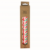 CHRISTMAS PAPER STRAWS - PACK OF 50