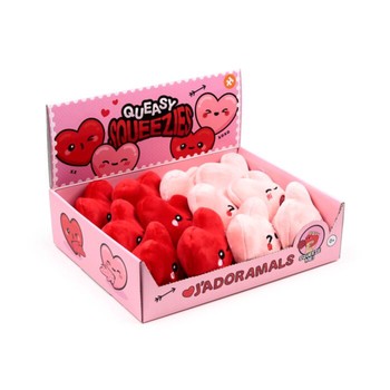 Puckator - Queasy Squeezies J'Adoramals Heart Plush Squeezy Toy - TY1070