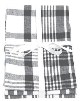 EXTRA LARGE SLATE GREY TEA TOWELS - SET OF 3