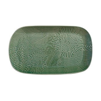 GREEN 'PANAMA' RECTANGULAR 39CM PLATTER