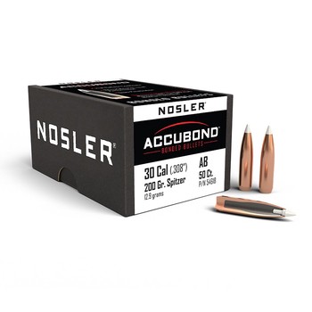 Nosler Accubond Spitzer .30 Cal .308" 200gr Projectiles x50