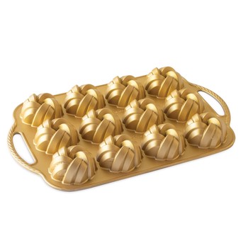 NORDIC WARE BRAIDED BUNDTLETTE PAN - GOLD