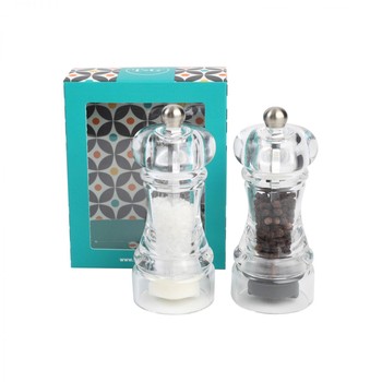 ACRYLIC CAPSTAN SALT & PEPPER MILL SET - 100MM
