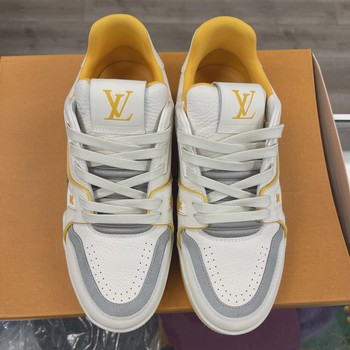 Louis Vuitton LV Trainer White Yellow Script • Pre-Owned [2676] - view 4