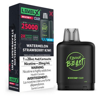 Level X Flavour Beast G2 Boost 25k Pod - Watermelon Strawberry Kiwi Iced