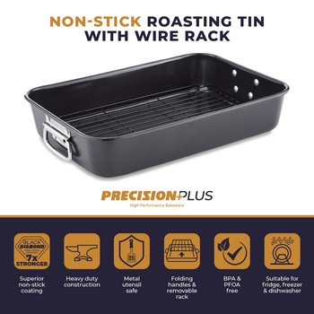PRECISION PLUS LARGE NON STICK ROASTING TRAY WITH RACK