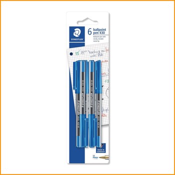 Staedtler Stick 430 Medium Ballpoint 6 Blue
