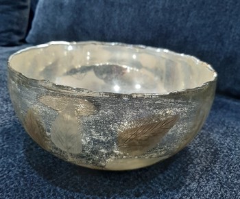 Silver Bowl w/Gold Etched