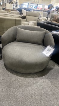 Haley Upholstered Swivel Chair Cuddler Charcoal