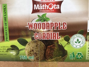 Mathota Woodapple Cordial 750ml