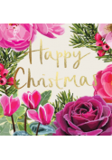 Sarah Kelleher - Happy Christmas Cream Floral  Gold Foil- TC02