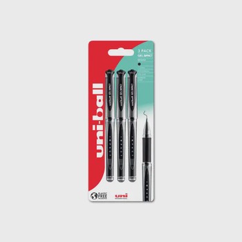 Mitsubishi - uni-ball Signo Gel Impact UM-153S Rollerball 3pc Blister Black - 238212300
