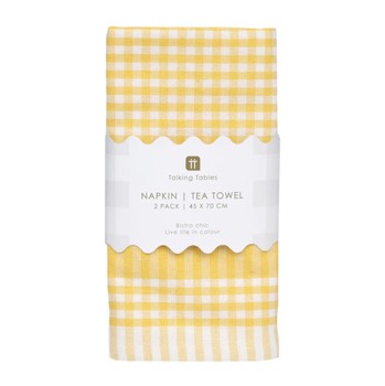 GINGHAM COTTON NAPKINS  -  YELLOW / PACK OF 2