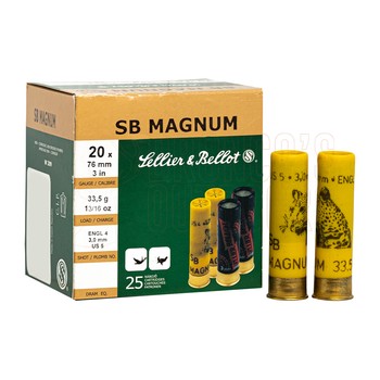 S&B 20Ga 76mm Magnum 33.5Gr 4 Shot Pkt 25