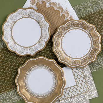 PARTY PORCELAINE  PAPER PLATES - PACK OF 12