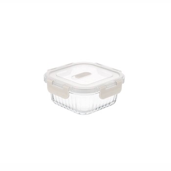 FLOW & CARE SQUARE GLASS CONTAINER WITH LID - 320ML