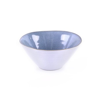 'NORTE' SMALL GLAZED TERRACOTTA BOWL - LIGHT BLUE
