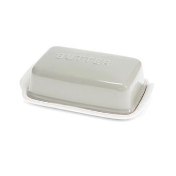 CERAMIC BUTTER DISH - GREY