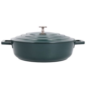MASTERCLASS NON STICK SHALLOW CASSEROLE - 28CM/4 LITRE - HUNTERS GREEN
