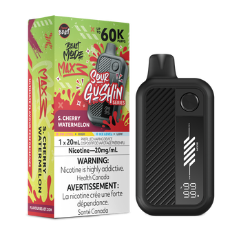 Flavour Beast Sour Gushin' Beast Mode Max 3 60K - S. Cherry Watermelon