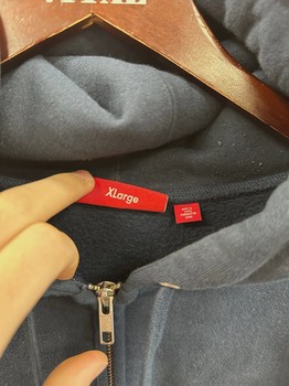 Supreme Big Logo Zip Up Hooded Sweatshirt Navy • Brand New [5179] - view 4