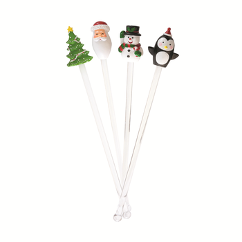 CHRISTMAS DRINK STIRRERS - SET OF 4