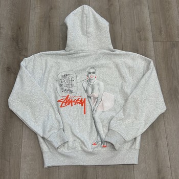 Stussy Skate Tough Hoodie Zip Up 'Ash Heather'  • Pre-Owned [4896] - view 3