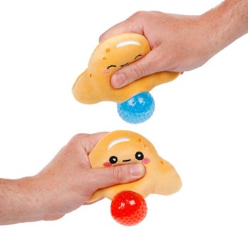 Puckator - Queasy Squeezies Foodiemals Boulangerie Croissant Plush Squeezy Toy - TY1137 (D)