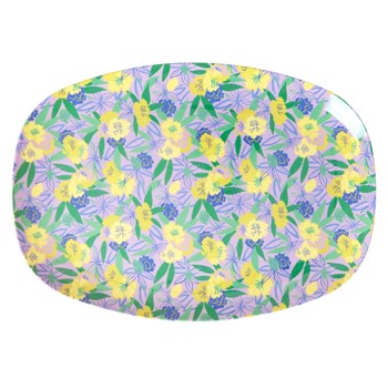 FANCY PANSY  PRINT RECTANGULAR MELAMINE PLATE