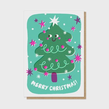 Stormy Knight - Snazzy Xmas Tree letterpress card - P&P065